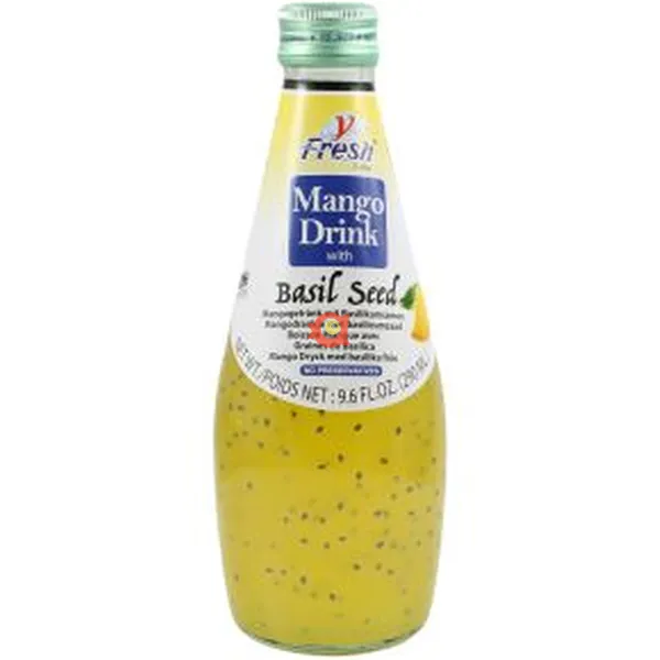 V-Fresh Mango juice med basilika frön